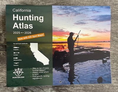 California 2025 2026 Hunting Atlas, 11'' x 8.5'', comprehensive guide to hunting