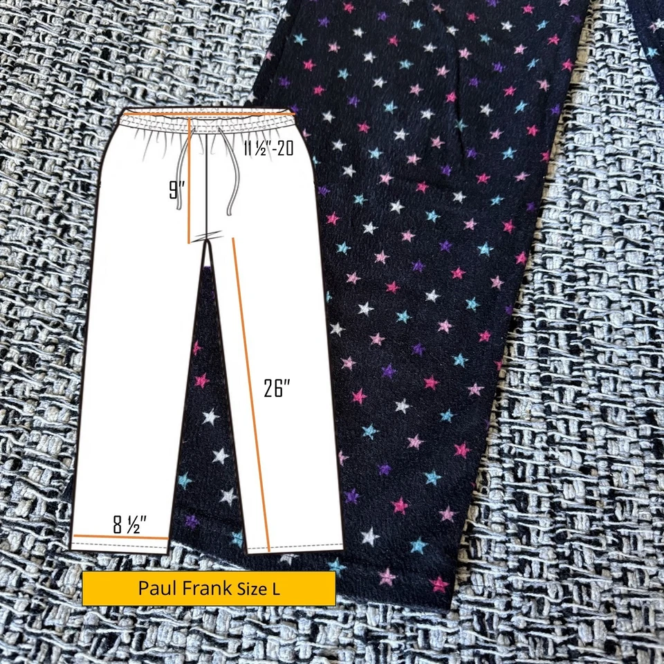 Pantalones de pijama Paul Frank polar negro con estrellas multicolores ropa de salón pijama talla L Foto 3 de 4