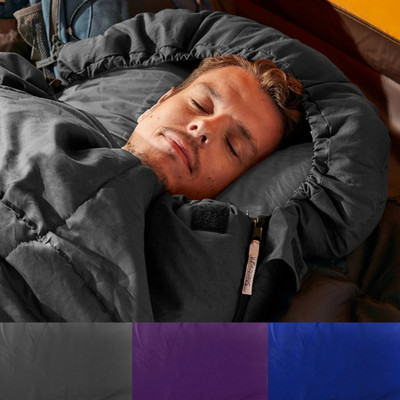 SilentNight Schlafsack Erwachsene Camping Outdoor 3 Jahreszeiten Single blau schwarz lila