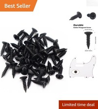 50pcs Matte Black 3MM Guitar Pickguard Screws for Fender, Gibson, Les Paul