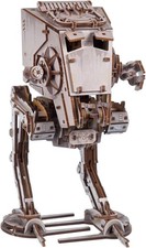 Ugears at-ST Walker 3D Wooden Puzzle, 370-Parts, 9.8-Inch, Green, Grey