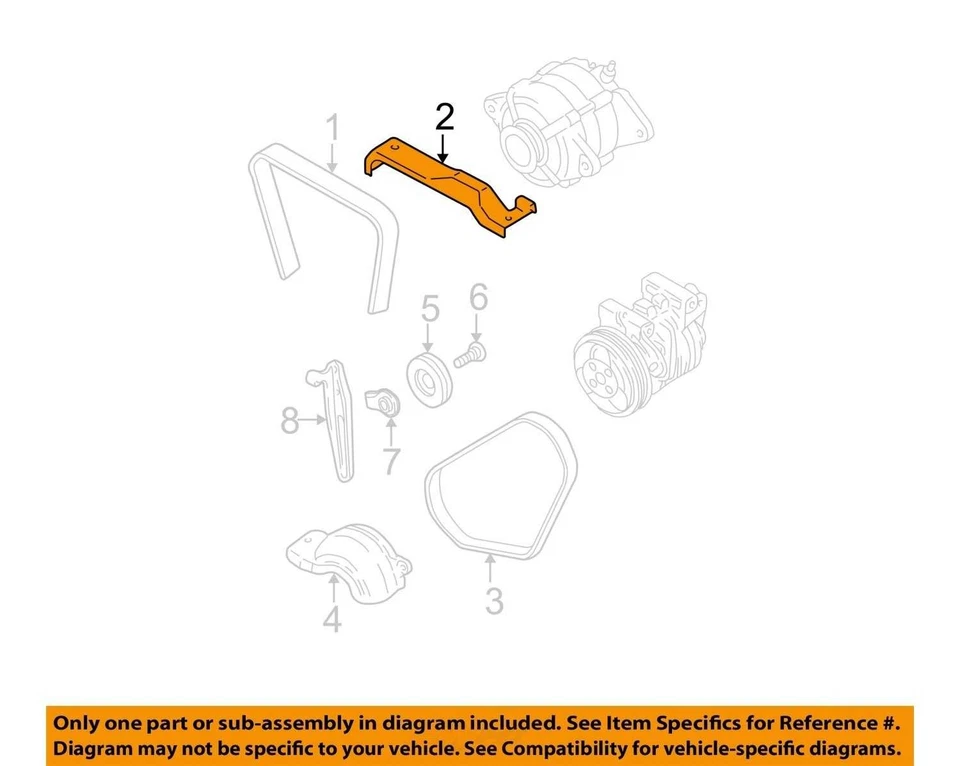 2002-2007 Subaru Impreza Outback tampa de correia de direção hidráulica fabricante de equipamento original - Imagem 3 de 4