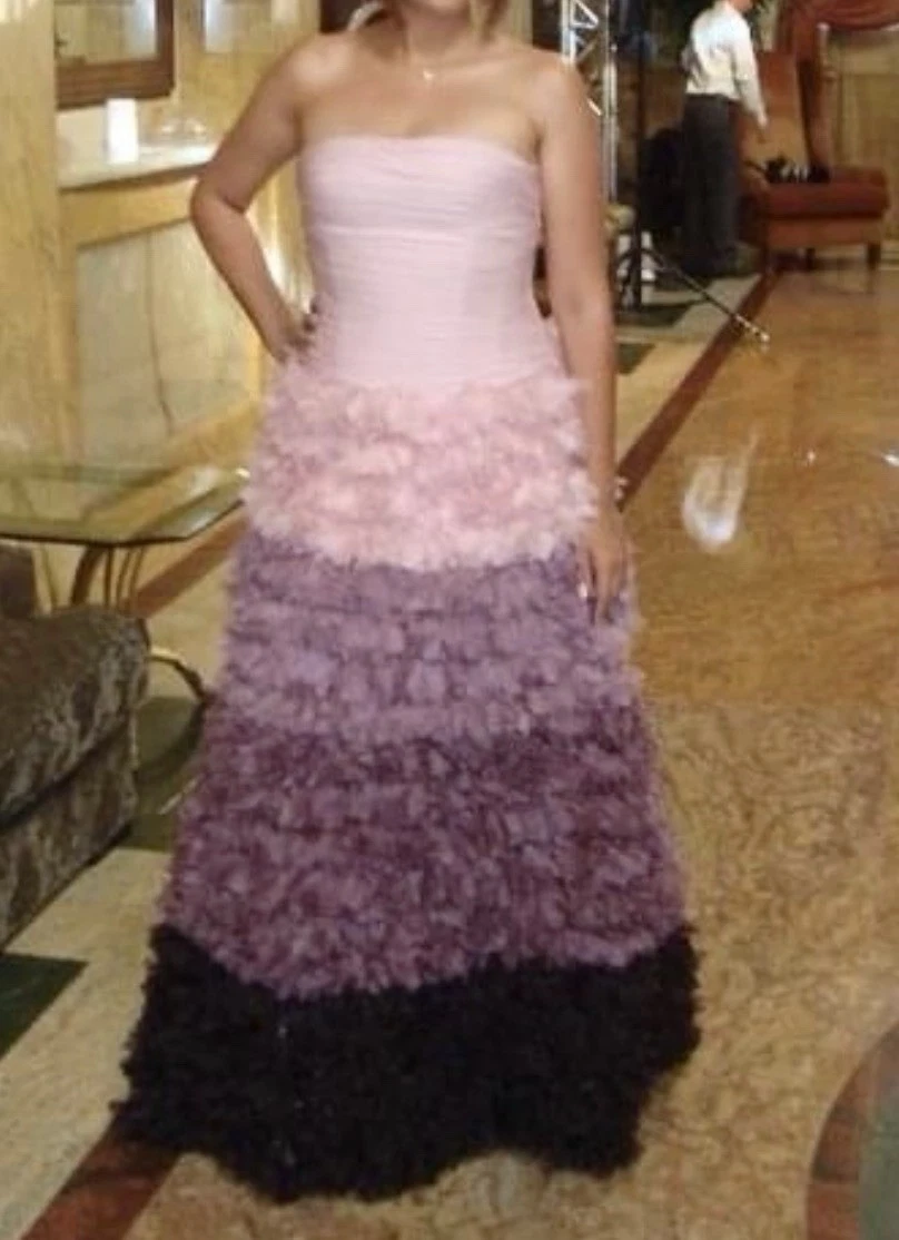 strapless open back dress BCBGMAXAZRIA Camber Layered-Tulle Maxi Skirt  Rent your Couture