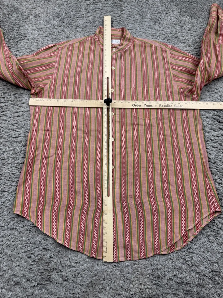 Camisa De Colección Gant Hombres 16.5-34 Pastel Isla Feria Rayas Western Banda Cuello Años 70 80 Foto 4 de 4