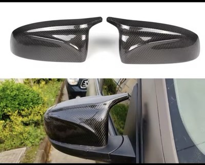 Carbon Fiber Look M Style Side Mirror Cover Caps For BMW X5 X6 E70 E71 2007-2013