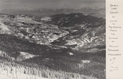 RPPC Postcard Idaho ID Spirit Lake as seen from Mount Spokane c. 1940s