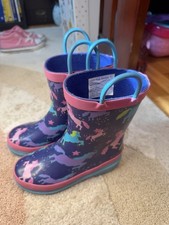 Lily Dan Girls Unicorn Rain Boots Size 9/10 Purple Pink
