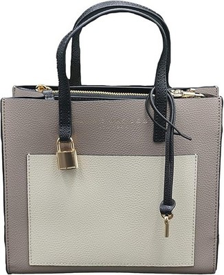 Marc Jacobs Grind Mini Loam Soil Colorblock Leather Tote Bag Crossbody Handbag