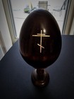 Vintage Russian Wooden Hand Painted Egg Virgin & Child Jesus Signed — photo 4