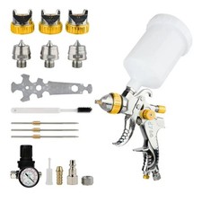 HVLP Spray Gun with Replaceable 1.4mm 1.7mm 2.0mm Nozzles Needle Cap Automoti...