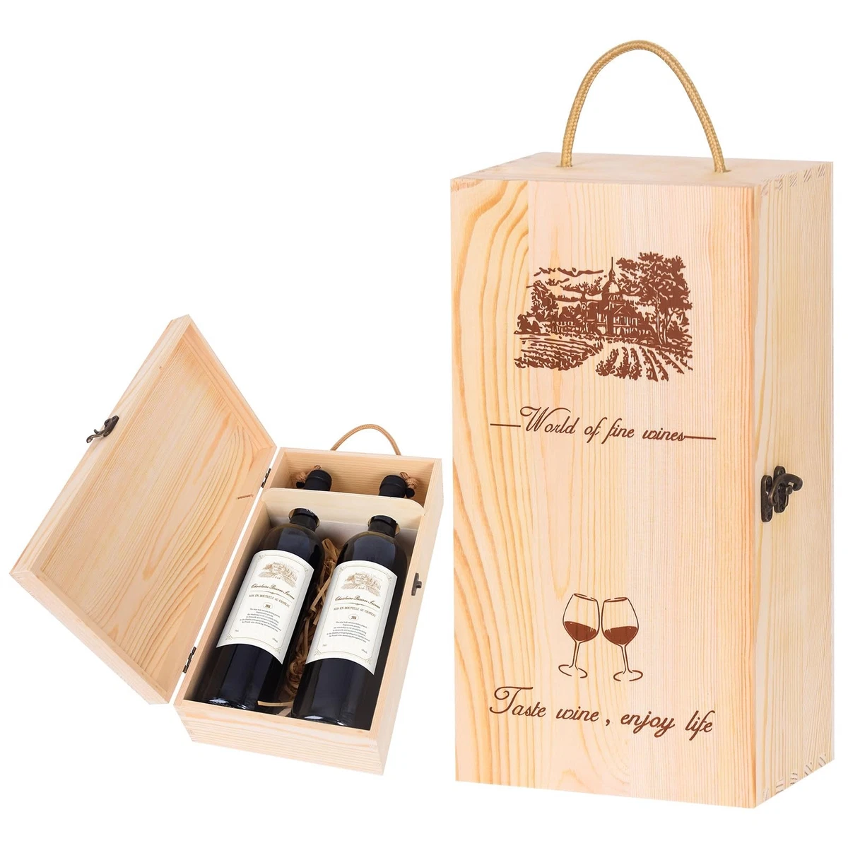 Vintage Wooden Wine Box In Antique Wooden Boxes for sale | eBay