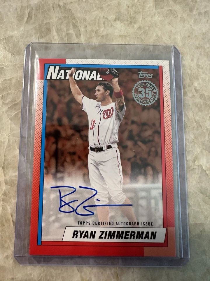 2025 Topps Series 1 Ryan Zimmerman 1990 Auto #90A-RZ Washington Nationals /50 - Imagem 3 de 4