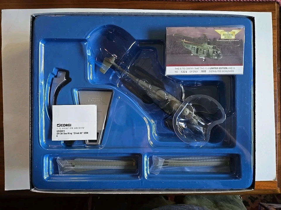 Corgi 1/72 SH-3A Sea King Helicopter USN Chink 69 US33411 Vietnam War DIECAST - Image 2 of 3