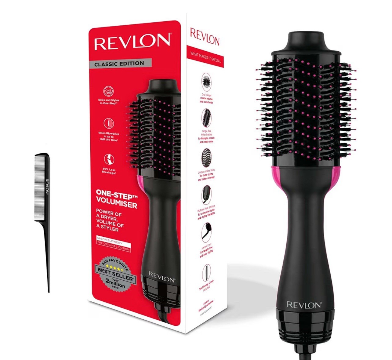 Revlon Salon One-Step Hair Dryer & Volumiser with Sectioning Comb Included