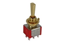 Mini Flat Paddle Toggle Switch 3-way On-Off-On Gold