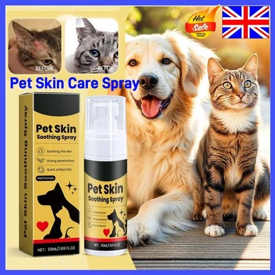 1-5PCS Pet Skin Treatments Spray 50ml External Care Itch Relief Liquid Portable
