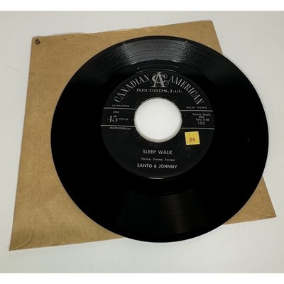 Santo & Johnny Sleep Walk All Night Diner 45 RPM Canadian American 103 Orig 1959