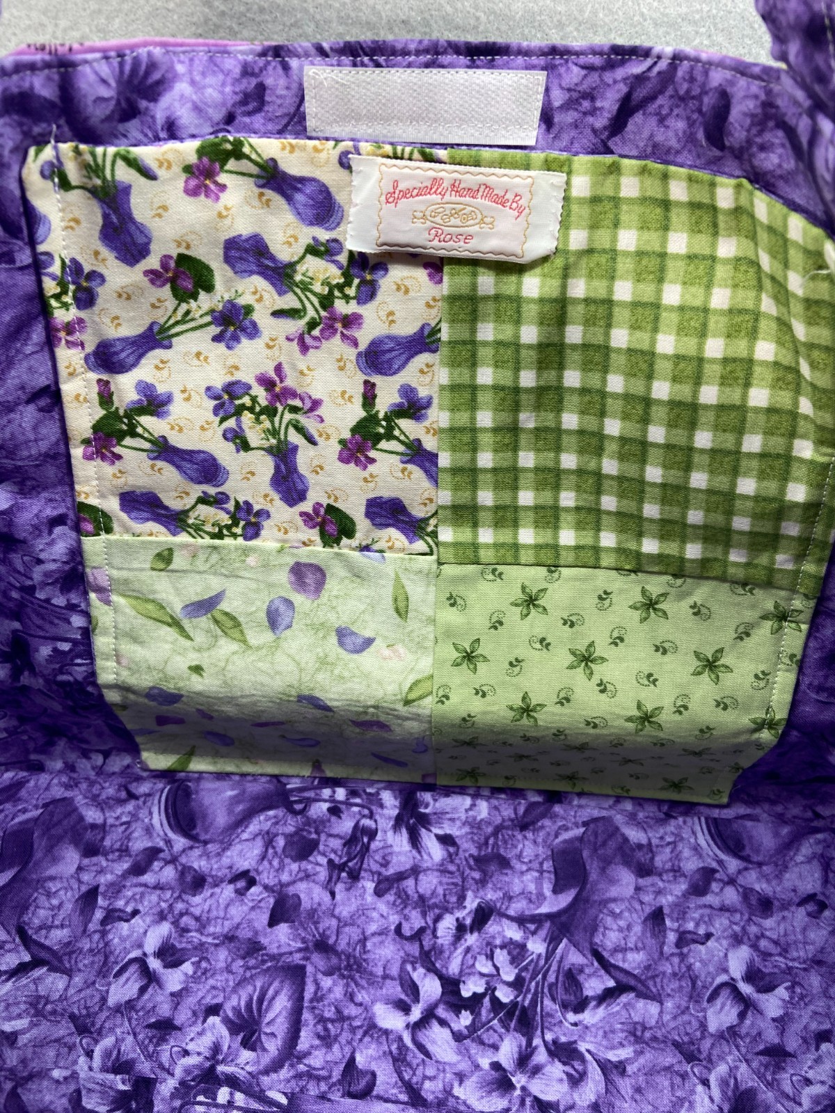 Tote Bag with Pockets Patchwork Quilted Handmade … - image 10