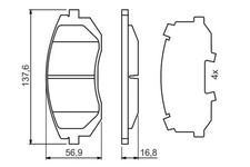 Bremsbeläge 0 986 494 653 BOSCH für SUBARU FORESTER IMPREZA Stufenheck LEGACY IV