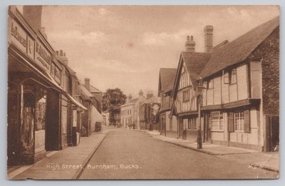 Burnham Buckinghamshire, High Street um 1943 alte Postkarte, Straßenansicht