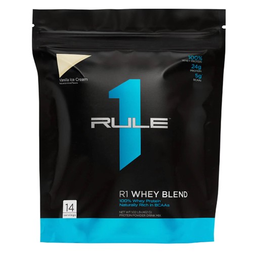 RULE 1 Whey Blend 14 serv Vanilla Ice Cream 100% Whey Protein Blend 1.02lb - Picture 1 of 5