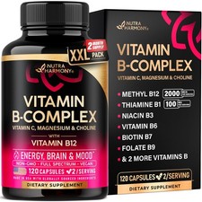 Vitamin B Complex for Men & Women - Made in USA - 60 Count (Pack of 1)