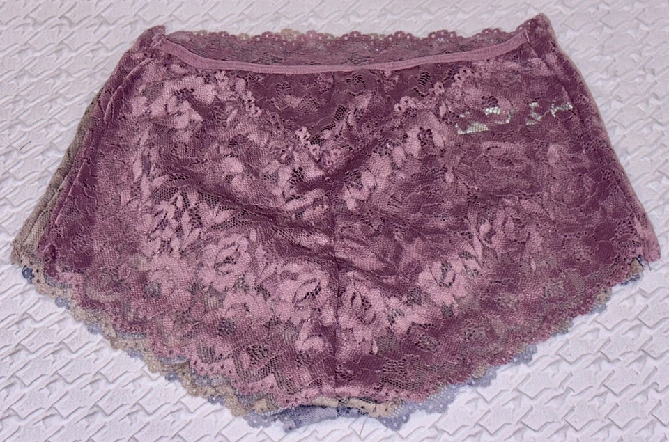 HONEYDEW INTIMATES 3 Pk Festoneado Encaje Malva Azul Taupe Calzoncillo Panty Para Mujer S M L Foto 4 de 4