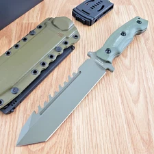 Halfbreed Blades Survival Fixed Knife 6.88" K110 Tool Steel Blade OD G10 Handle