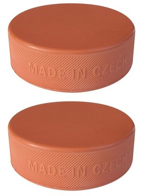 A&R Sports Official Ice Hockey Training Puck, 10 oz - Orange (2-Pack)