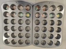 2 PK Wilton Everyday Non-Stick 24Cup Mini Muffin Pan Cupcake Tin 14.65" 9.9"0.8"