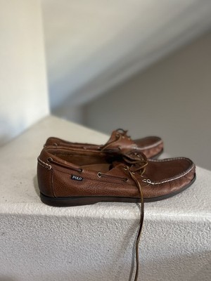 Polo Ralph Lauren Bienne Men's Tumbled Leather Boat Shoe Driving loafers SZ 13D