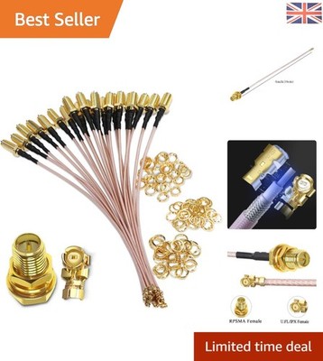 5 Stück 4 Zoll Koaxialkabel RP-SMA auf U.FL - leichter Stecker für Antennen