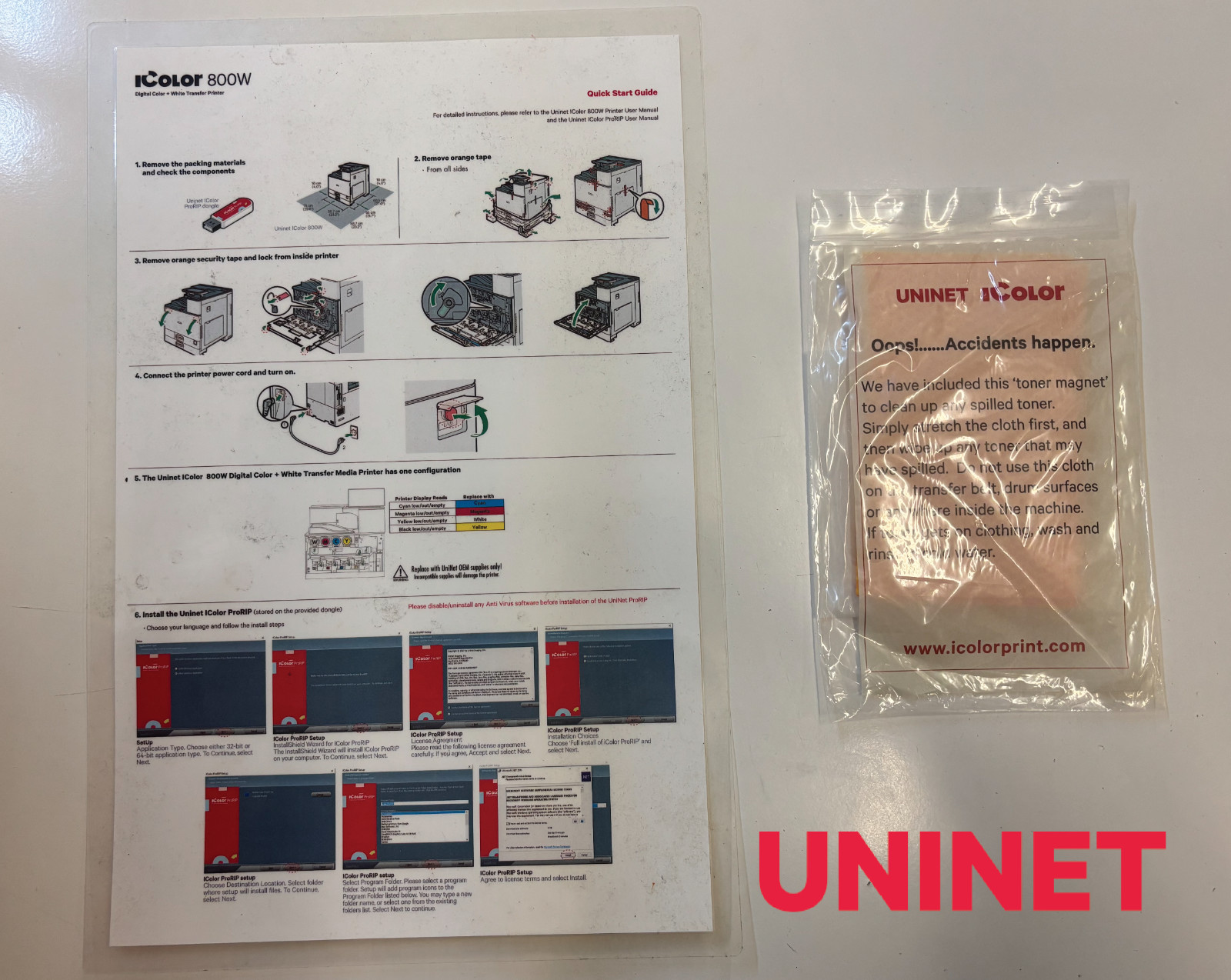 Uninet iColor white toner 800 printer with stand. All in one printer. 