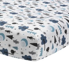 Disney Baby Forever Pooh White/Blue Bear Fitted Crib Sheet by Lambs Ivy