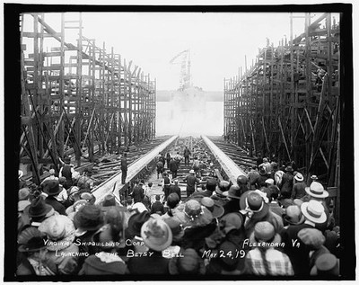 Virginia Shipbuilding Corporation,Alexandria,VA,Betsy Bell after Launching,1