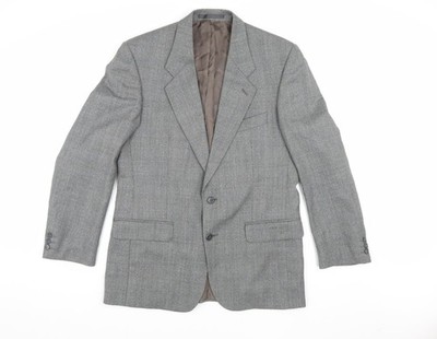 Label grauer Herrenblazer, Größe 40, Regular Fit Wolljacke