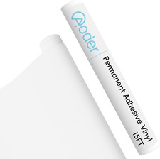 White Permanent Vinyl - Matte White Adhesive Vinyl Roll with PET Backing Compati