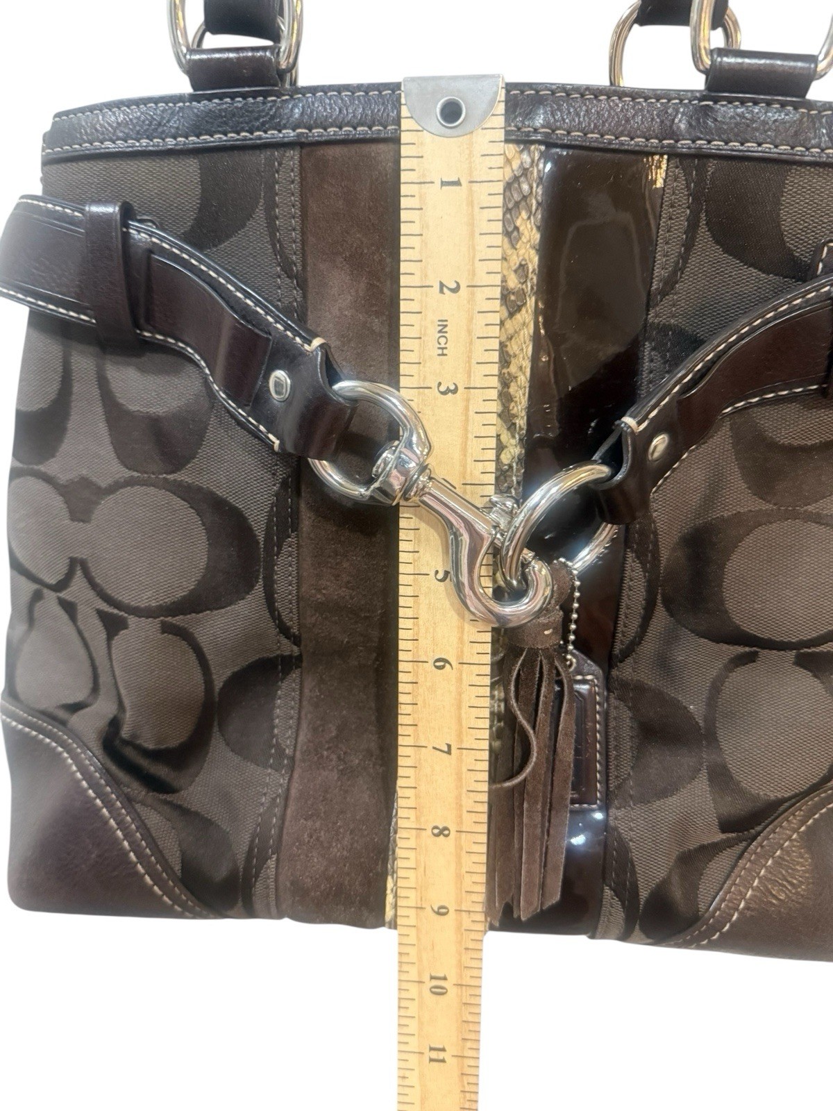 COACH HAMPTON SIGNATURE PYTHON TOTE - image 4