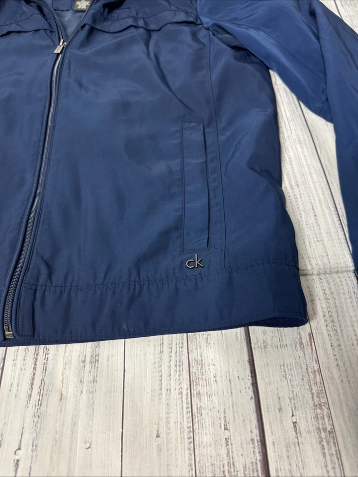 Calvin Klein Men’s Lightweight Jacket Size M - Blue W/ Hidden Hoodie - Image 3 of 4