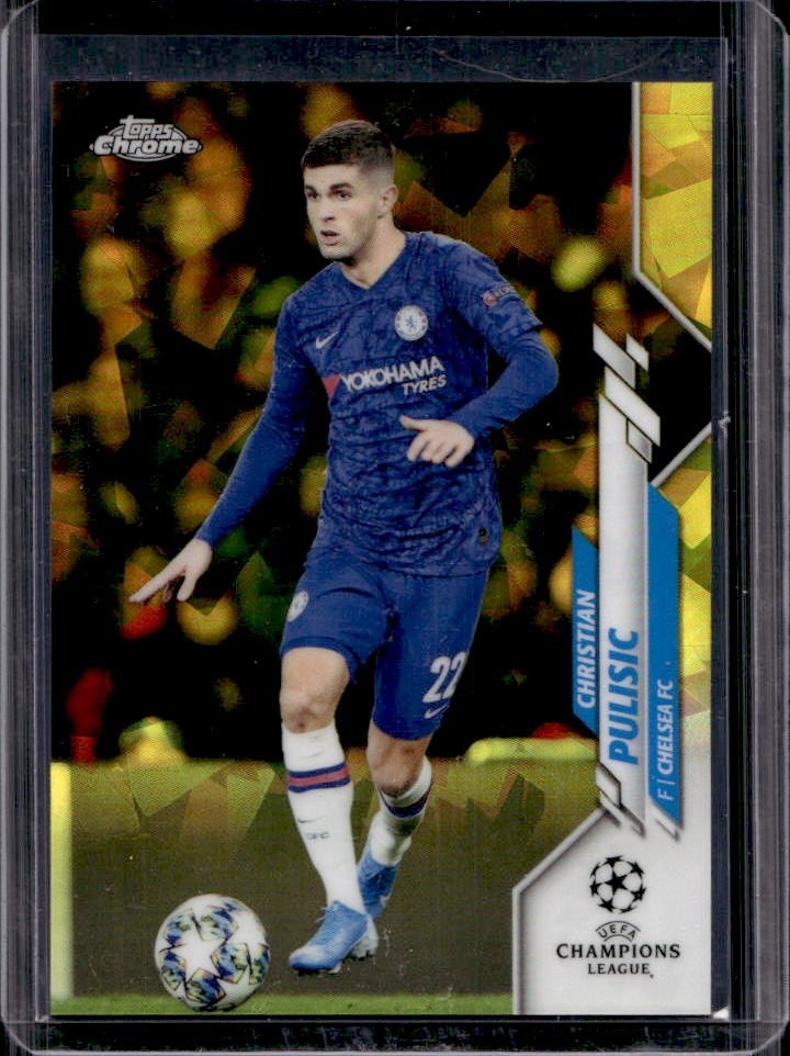 2019 Topps Chrome Sapphire UEFA Christian Pulisic Yellow #/99 Chelsea