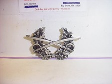 7TH CAVALRY SWORDS LARGE 2-3/4" x 1 3/4 US ARMY Military Hat Pin Chrome pewter