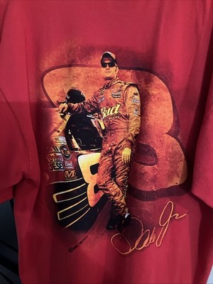 Vintage Chase Authentics Dale Earnhardt Jr #8 Budweiser Racing Red T Shirt Sz L