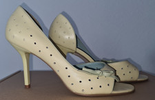 Dumond Damen Peeptoe Pumps Echtleder Schleife gelb grün mint Gr. 39