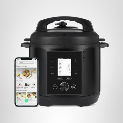 #ad CHEF iQ 6 Qt Smart Pressure Cooker 10 in 1 WiFi Built In Scale Multicooker Black $129.99