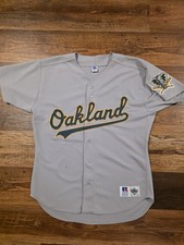 Vintage 1990's Oakland Athletics Baseball Road Gray Jersey - Rawlings - Size 48