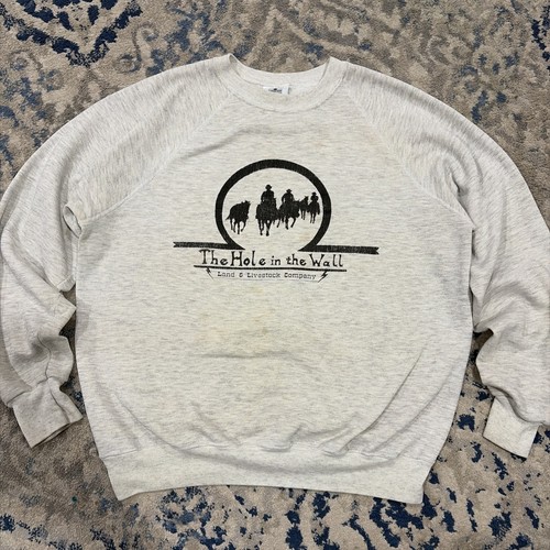 Vintage 90s Hole in the Wall Land & Livestock Co Sweatshirt Raglan Sz XL USA