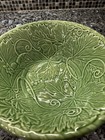 Vtg. Bordallo Pinheiro Majolica Green Vine / Leaves 12" Large Serving Bowl — photo 2