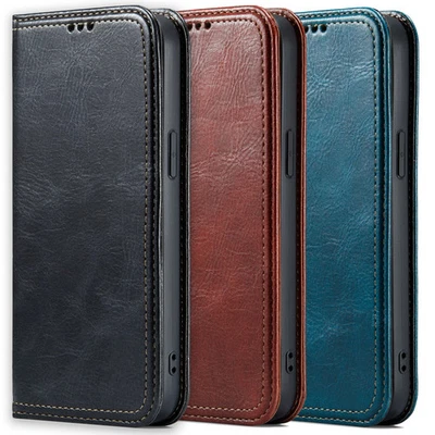 Retro Hülle Leder Flip Case Handytasche Schutzhülle Wallet Klapphülle Tasche - Bild 1 von 4