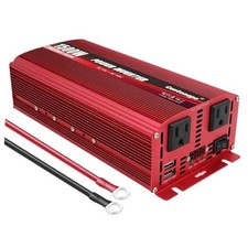 1500W DC 12V to 110V/120V AC Power Inverter with Dual AC Outlets 1500W-12V Red