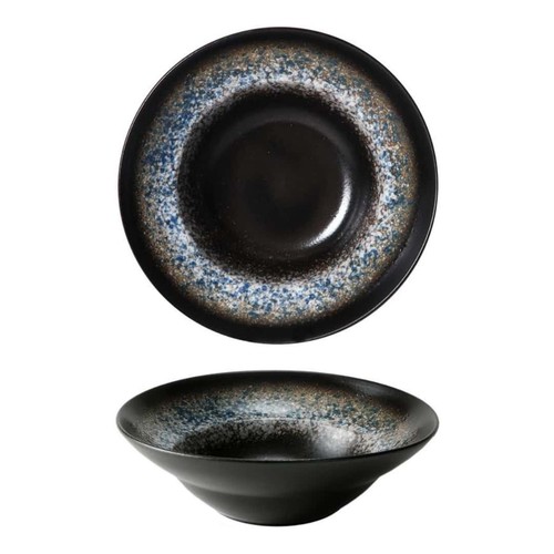 Piatto Pasta Bowl Moon Blue 24 cm Porcellana - Medri - Ristorante - Foto 3 di 6